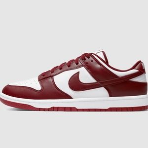 Nike Dunk Low ("Team Red" maroon color)